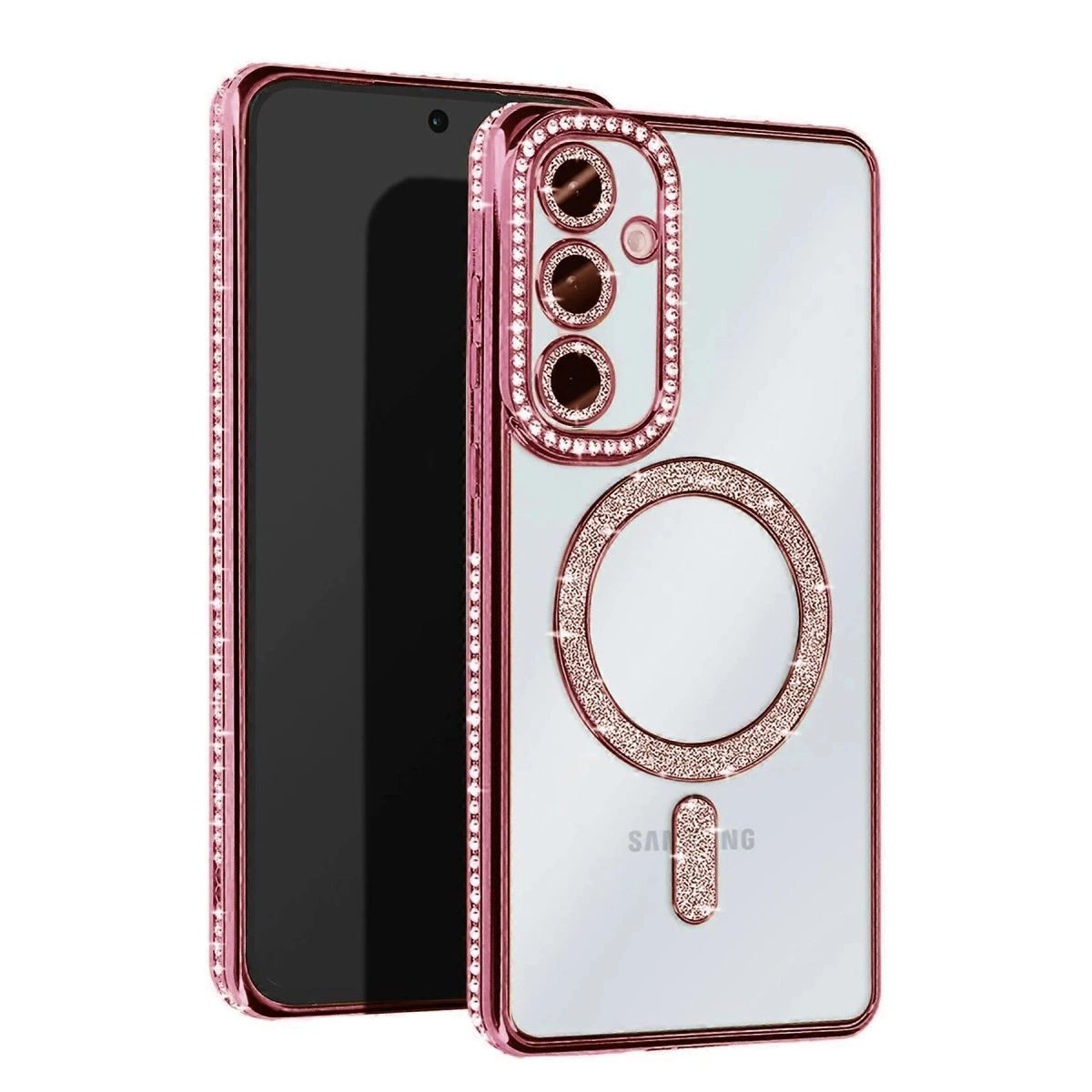 Samsung Galaxy A26 Joke Simli Magneticsafe Kılıf - Pembe