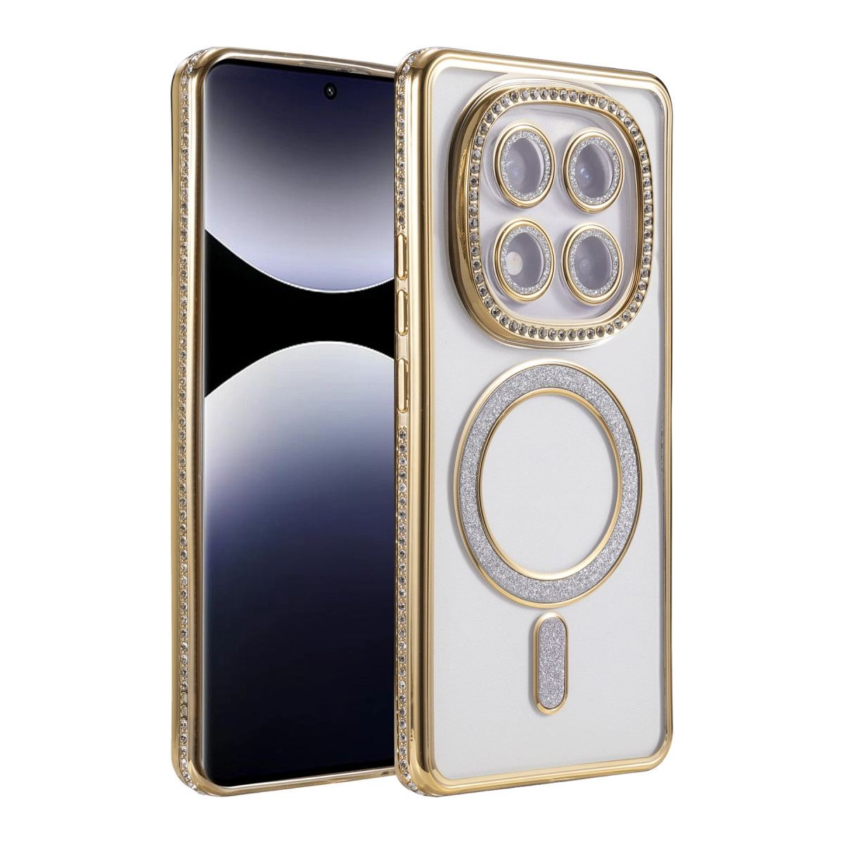 Xiaomi Redmi Note 14 Pro 5g Joke Simli Magneticsafe Kılıf - Gold