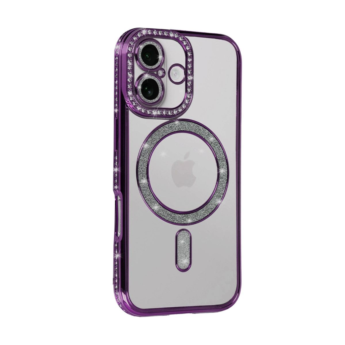 Apple İphone 17 Joke Simli Magneticsafe Kılıf - Derin Mor