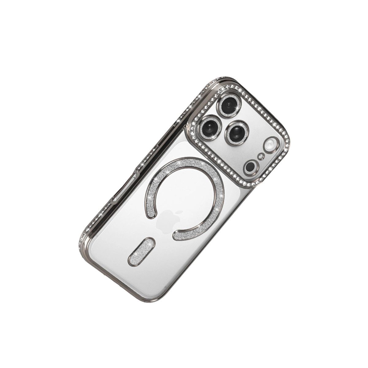 Apple İphone 17 Pro Joke Simli Magneticsafe Kılıf - Gümüş