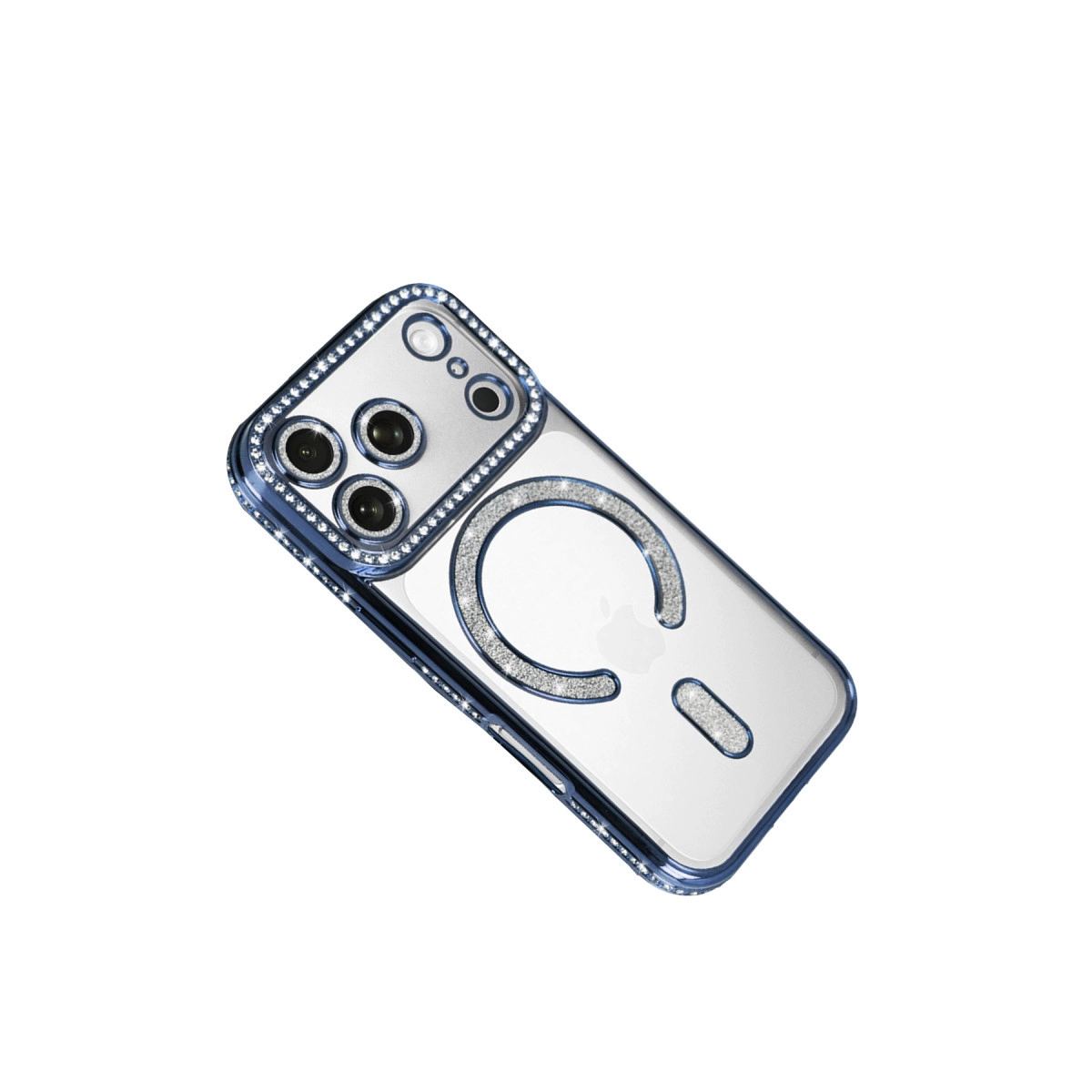 Apple İphone 17 Pro Joke Simli Magneticsafe Kılıf - Mavi