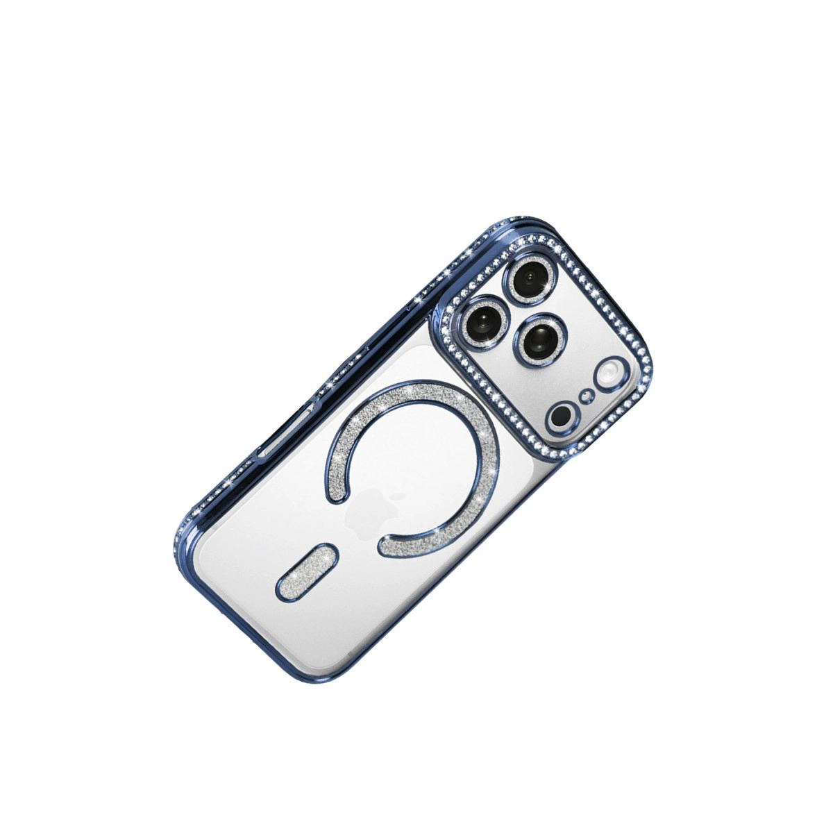 Apple İphone 17 Pro Joke Simli Magneticsafe Kılıf - Mavi