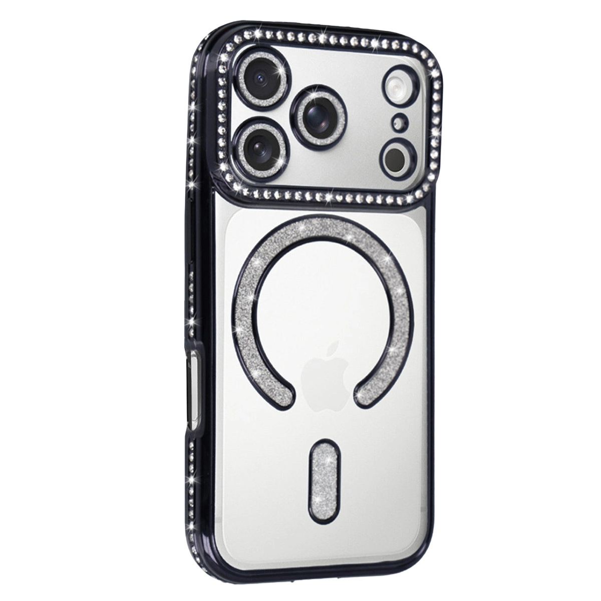 Apple İphone 17 Pro Joke Simli Magneticsafe Kılıf - Siyah