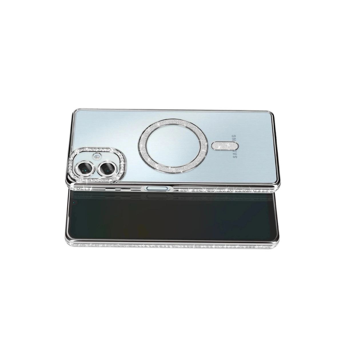 Samsung Galaxy A07 4g Joke Simli Magneticsafe Kılıf - Gümüş