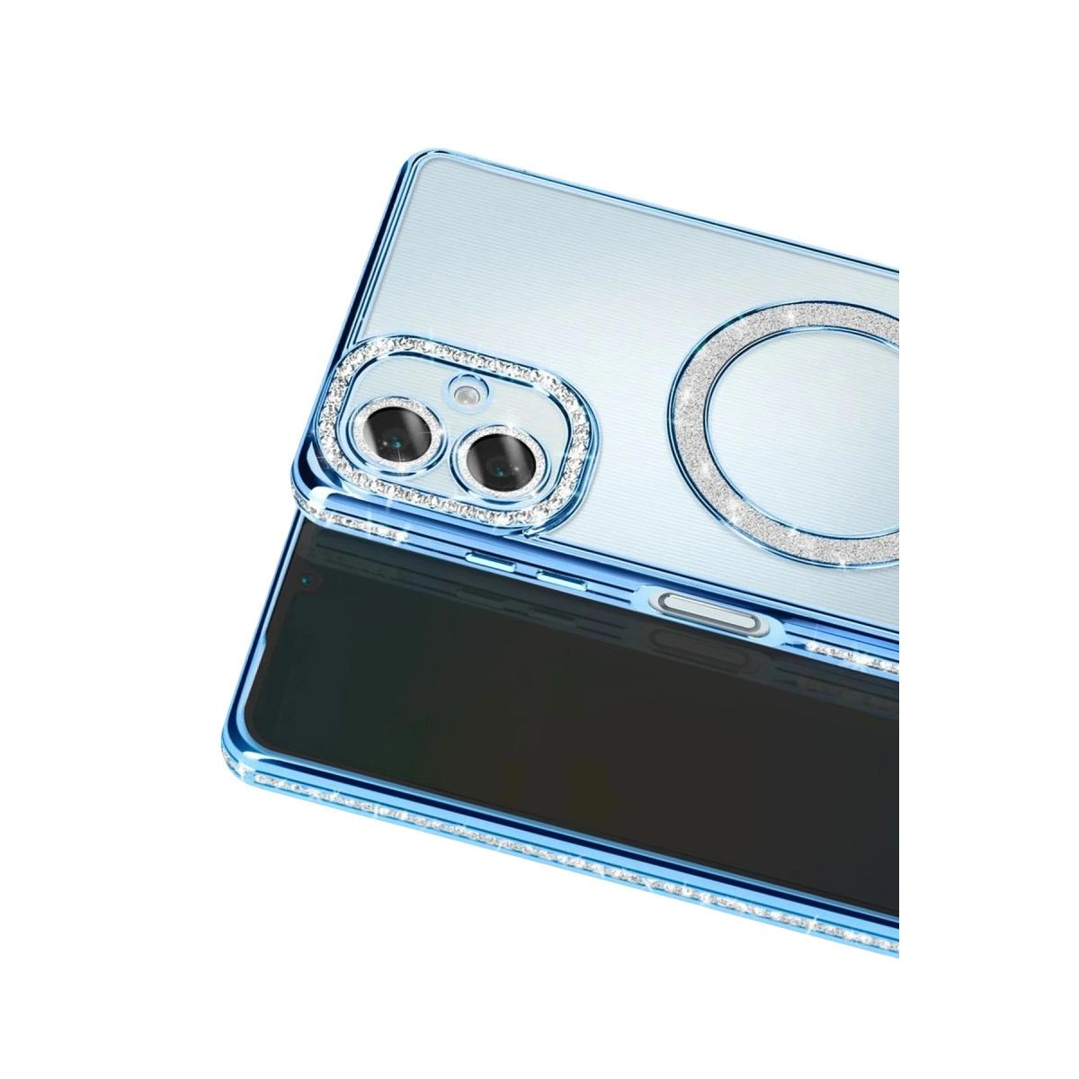 Samsung Galaxy A07 4g Joke Simli Magneticsafe Kılıf - Mavi