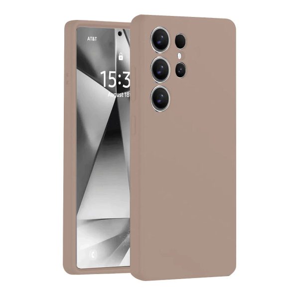 Samsung Galaxy S25 Ultra Kılıf Nano İçi Kadife Silikon - Pudra