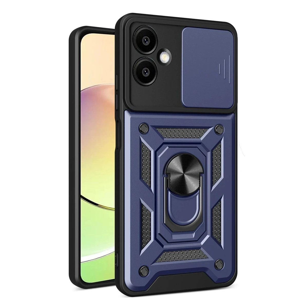 Samsung Galaxy A07 4g Pars Lens Yüzüklü Silikon - Lacivert