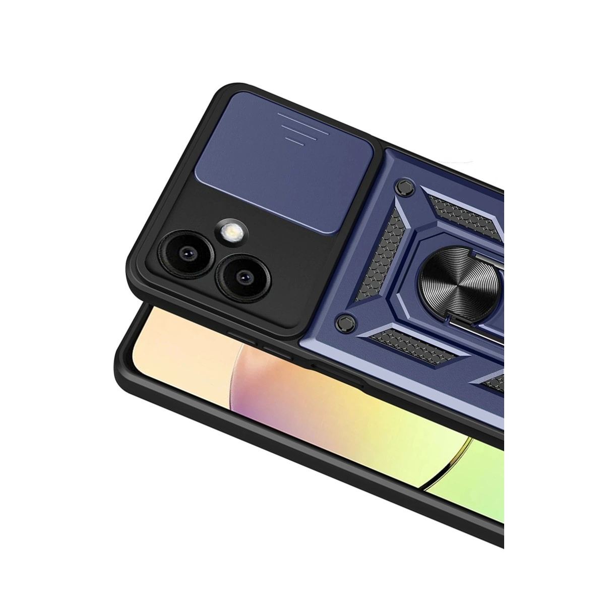 Samsung Galaxy A07 4g Pars Lens Yüzüklü Silikon - Lacivert