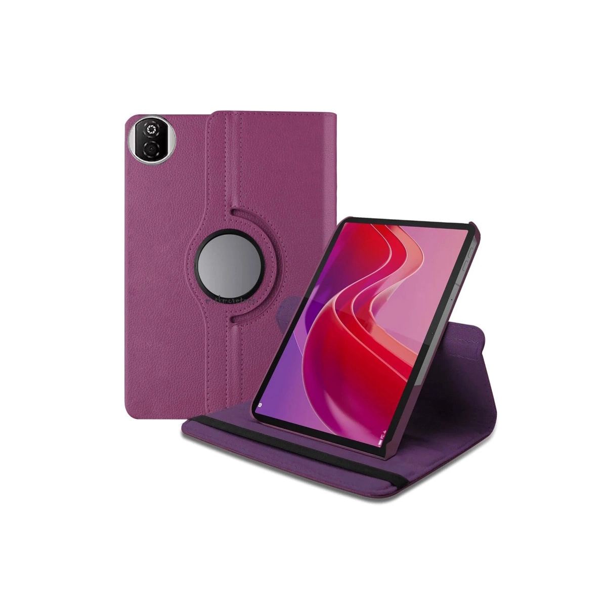 Huawei Honor Pad X7 360 Tablet Deri Kılıf - Mor