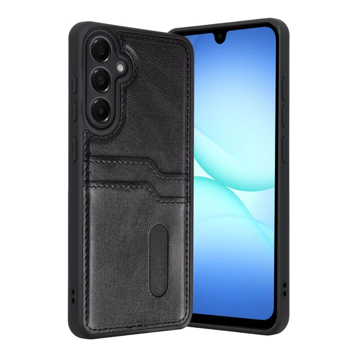 Samsung Galaxy A17 5g Sara Kartvizitli Deri Kılıf - Siyah