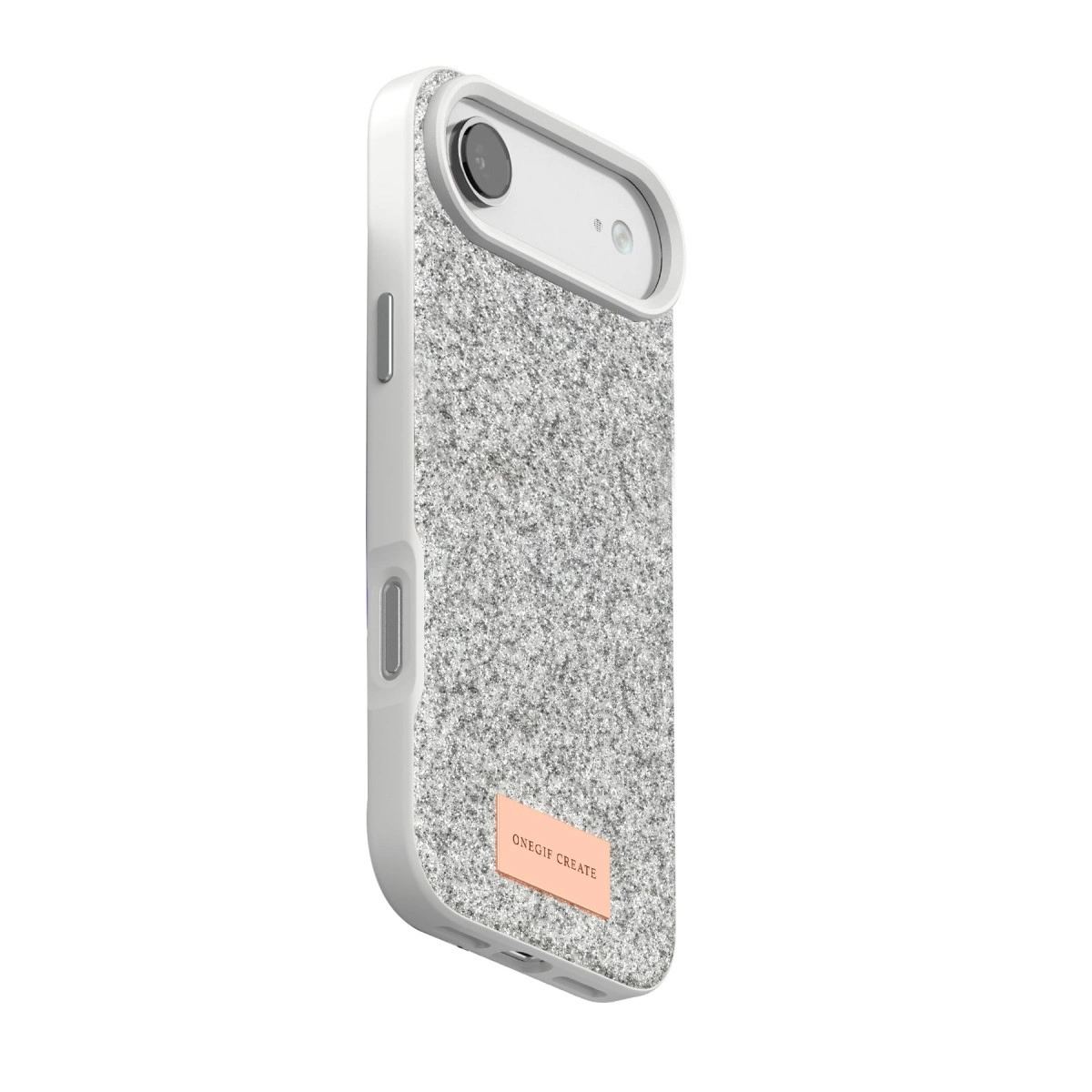 Onegif Apple İphone 17 Air Bright Simli Kapak - Beyaz
