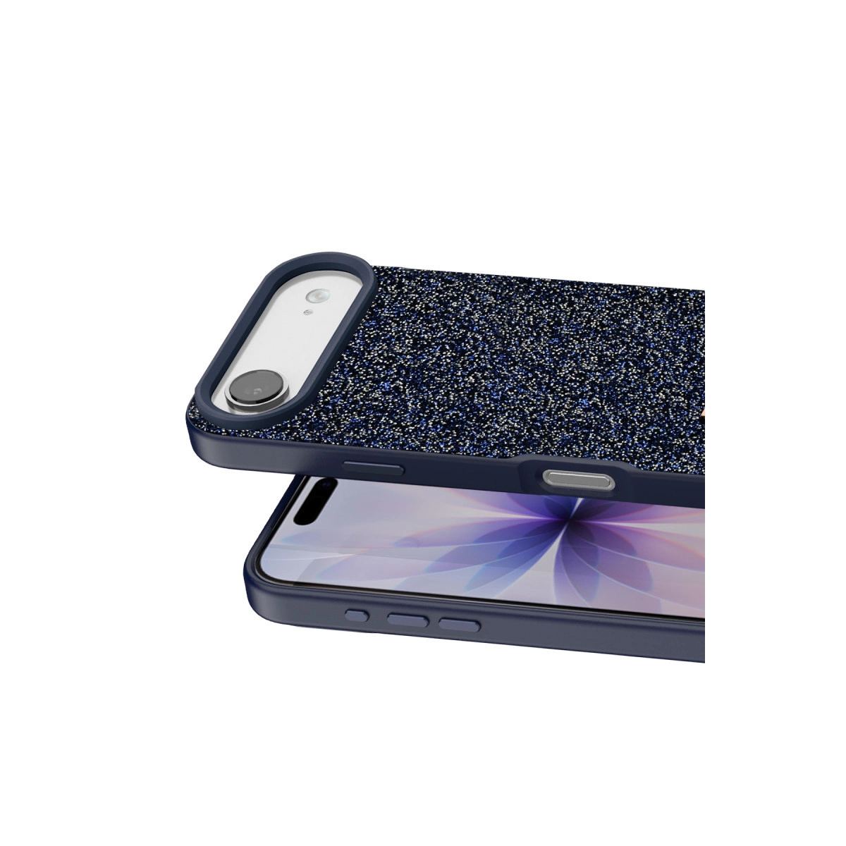 Onegif Apple İphone 17 Air Bright Simli Kapak - Mavi