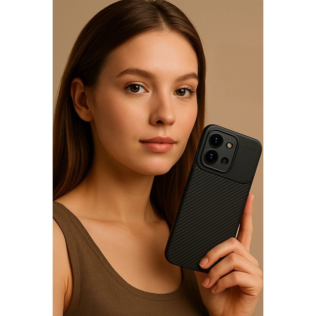 Xiaomi Redmi 15c 4g Auto Focus Karbon Kapak - Kahverengi