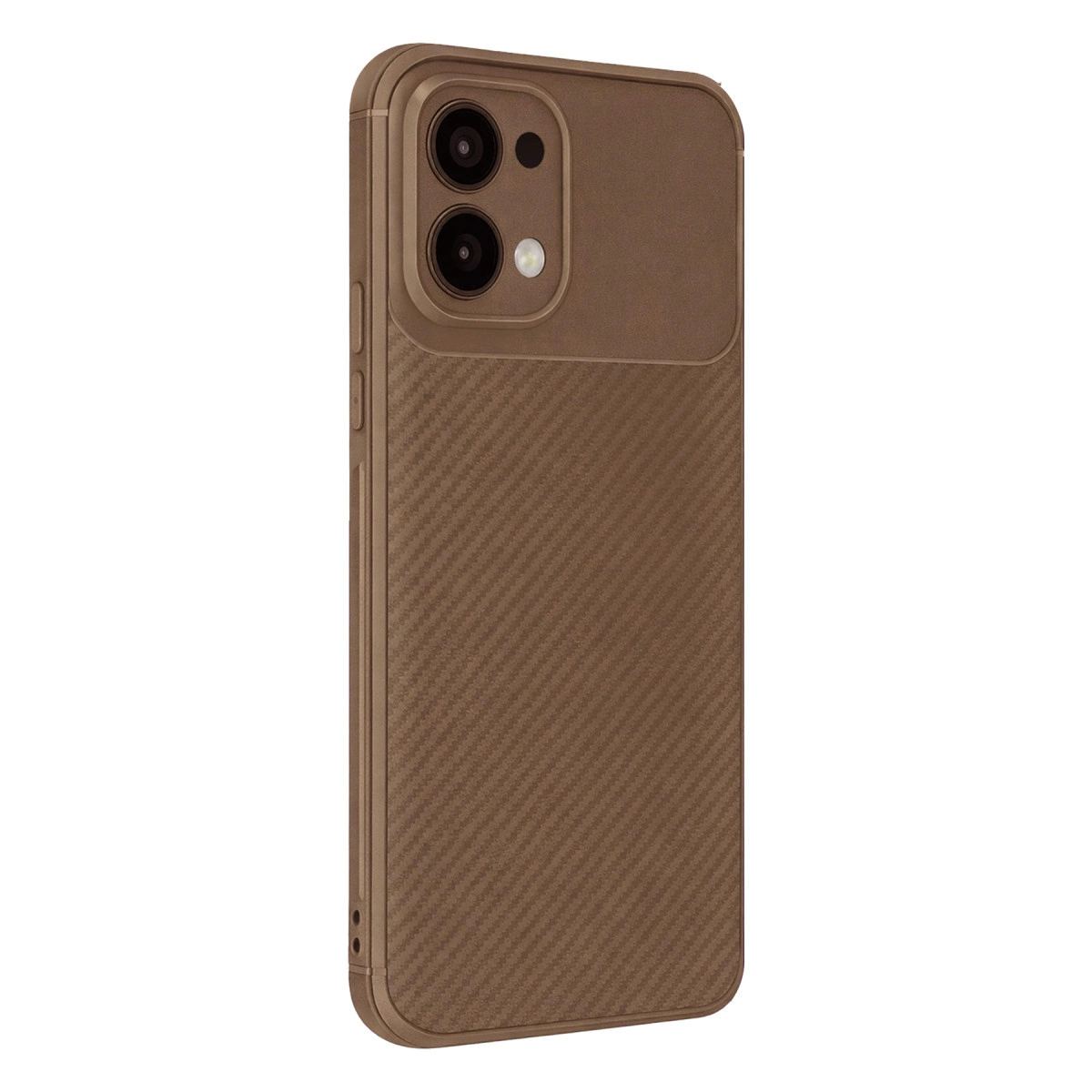 Oppo A6 Pro 4g Auto Focus Karbon Kapak - Kahverengi