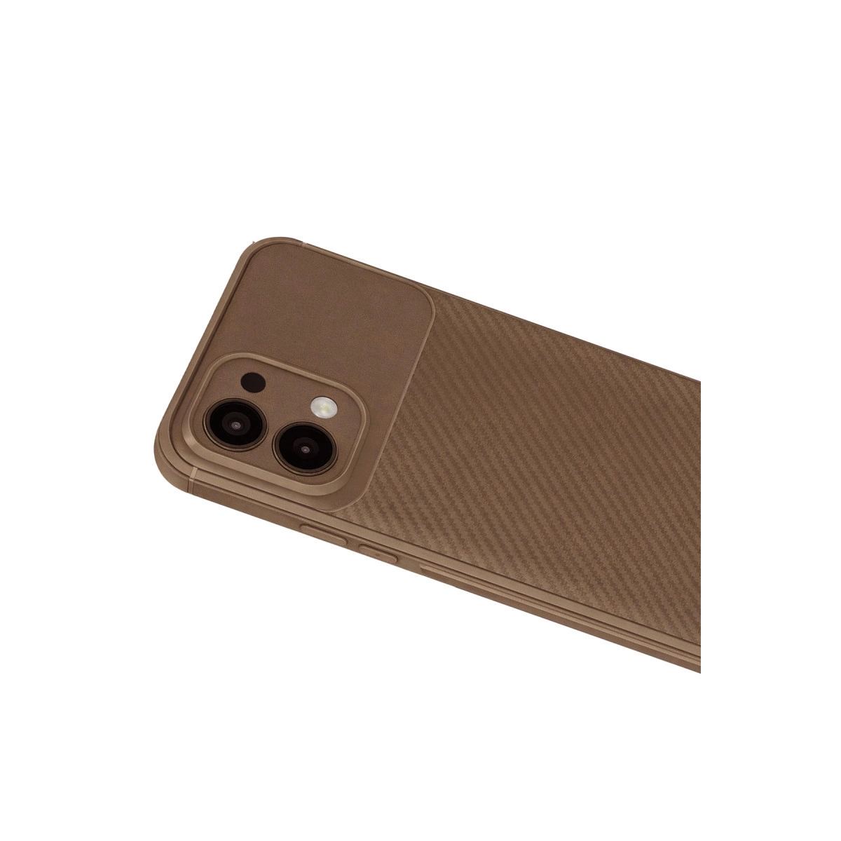 Oppo A6 Pro 4g Auto Focus Karbon Kapak - Kahverengi