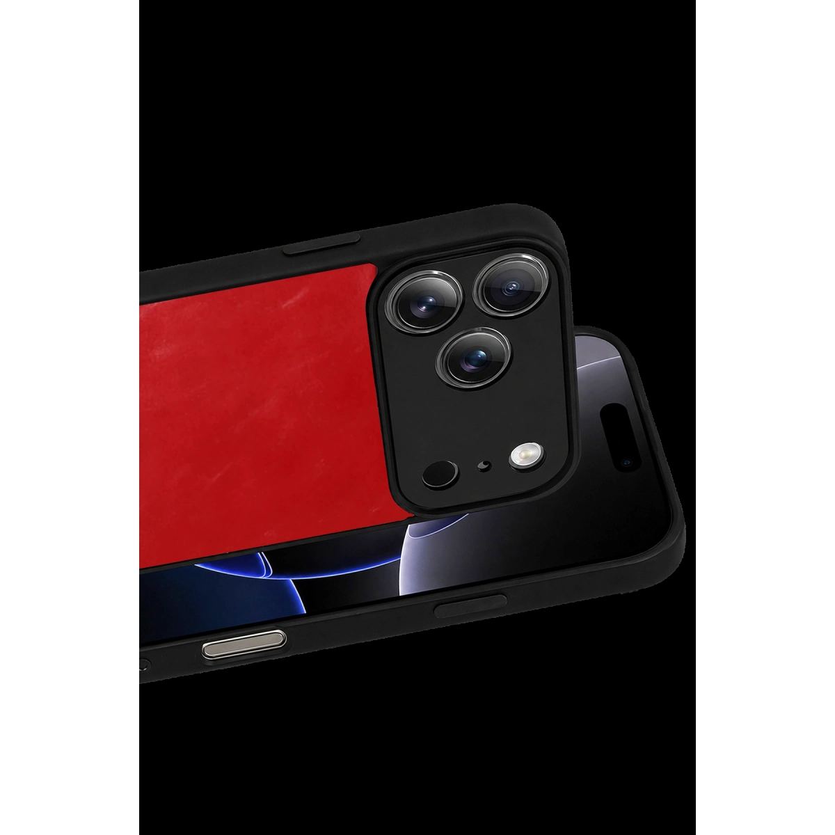 Apple İphone 17 Pro Max Aras Deri Kapak - Kırmızı