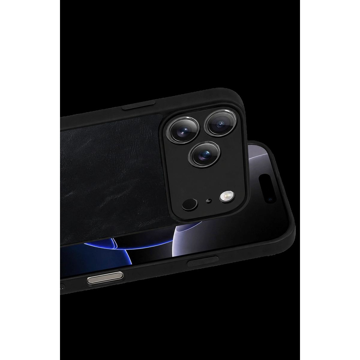 Apple İphone 17 Pro Max Aras Deri Kapak - Siyah