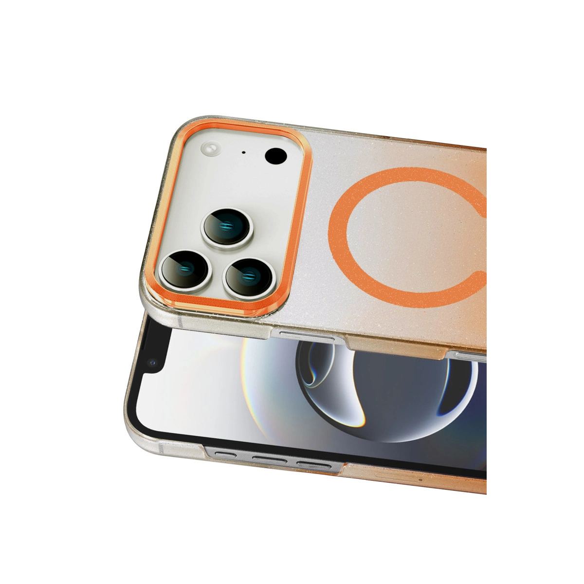 Apple İphone 17 Pro Glossy Magsafe Kapak - Turuncu