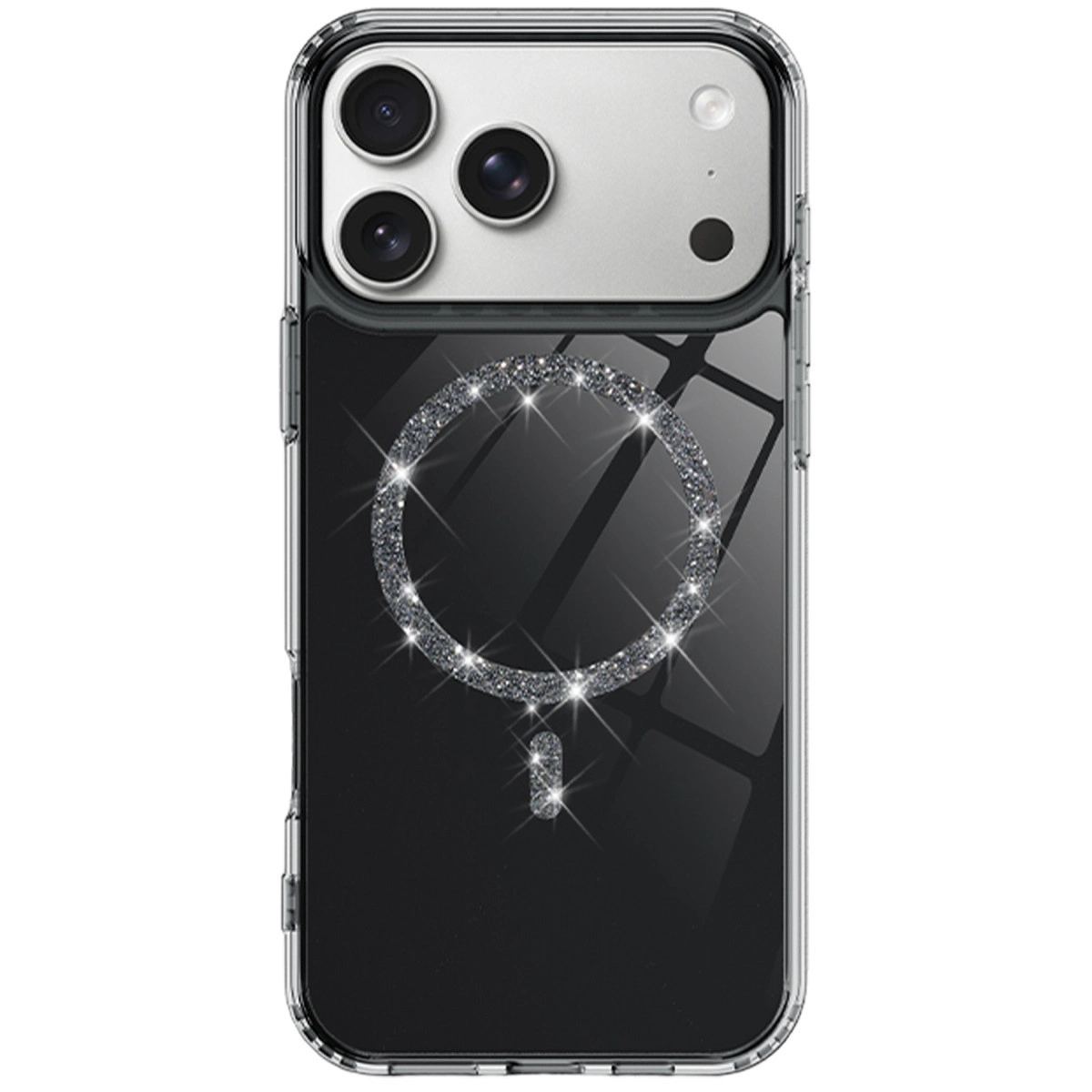 Apple İphone 17 Pro Max Live Diamond Magsafe Kapak - Siyah