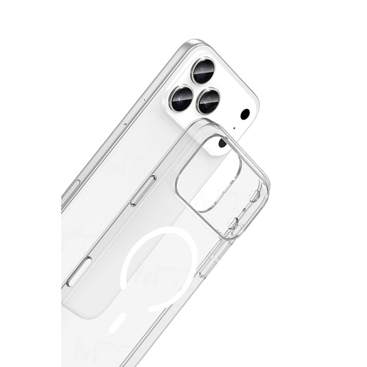 Apple İphone 17 Pro Combo Sert Şeffaf Magsafe Kapak - Şeffaf