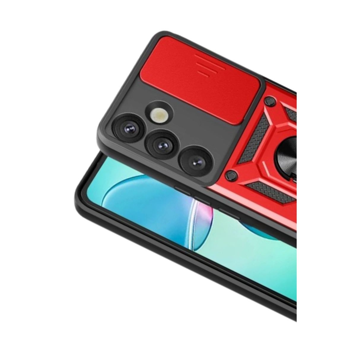 Samsung Galaxy S26 Pars Lens Yüzüklü Silikon - Kırmızı