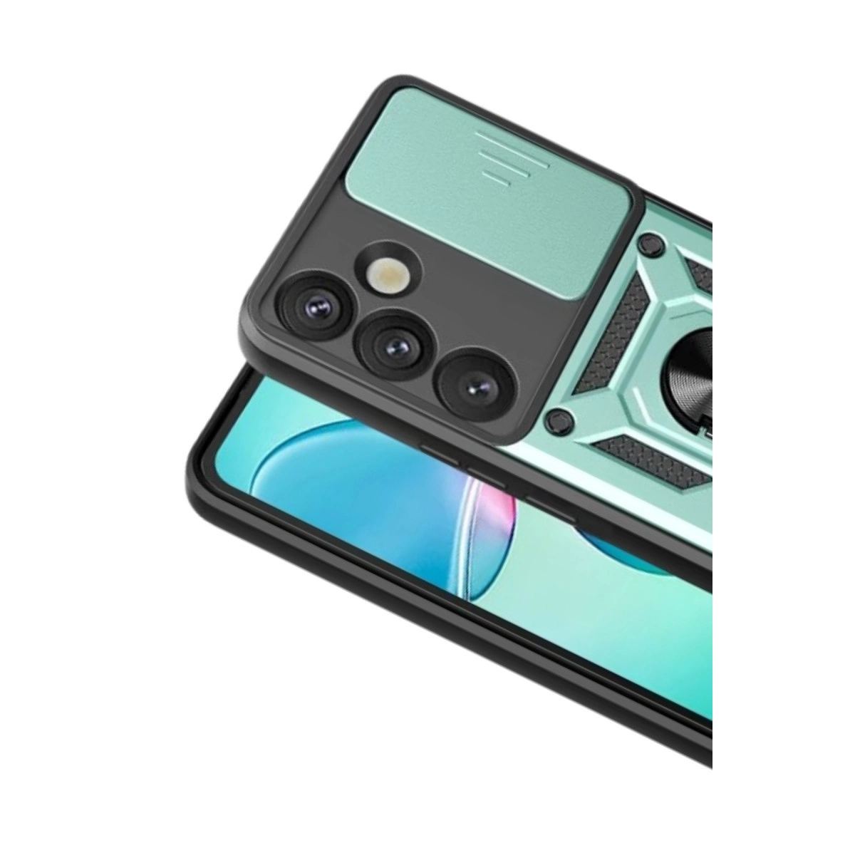 Samsung Galaxy S26 Plus Pars Lens Yüzüklü Silikon - Yeşil
