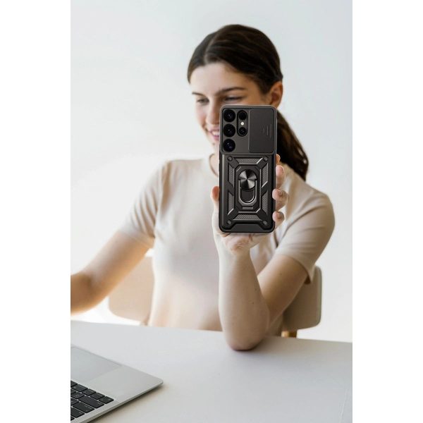 Samsung Galaxy S26 Ultra Pars Lens Yüzüklü Silikon - Yeşil