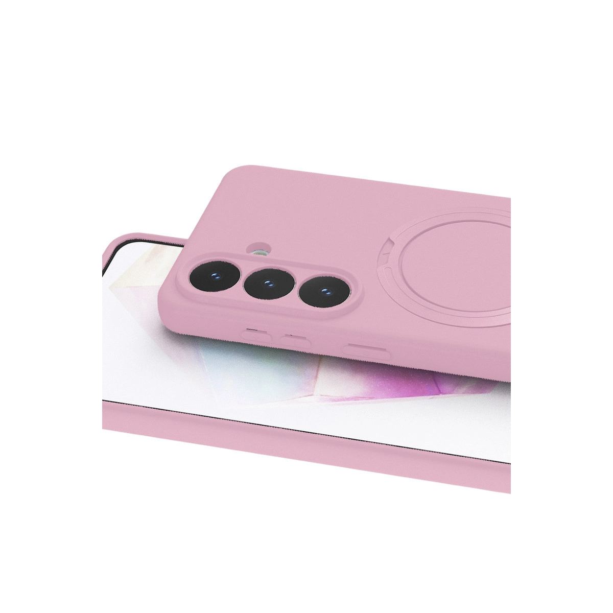 Samsung Galaxy S26 Regal Magsafe Standlı Kapak - Açık Pembe