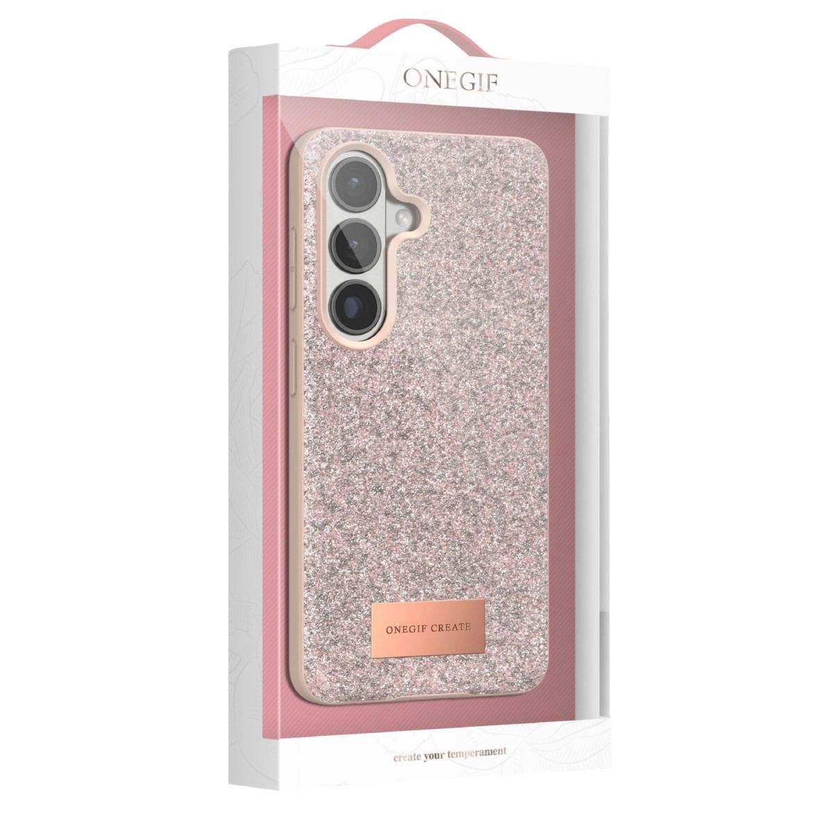 Onegif Samsung Galaxy S26 Plus Bright Simli Kapak - Pembe