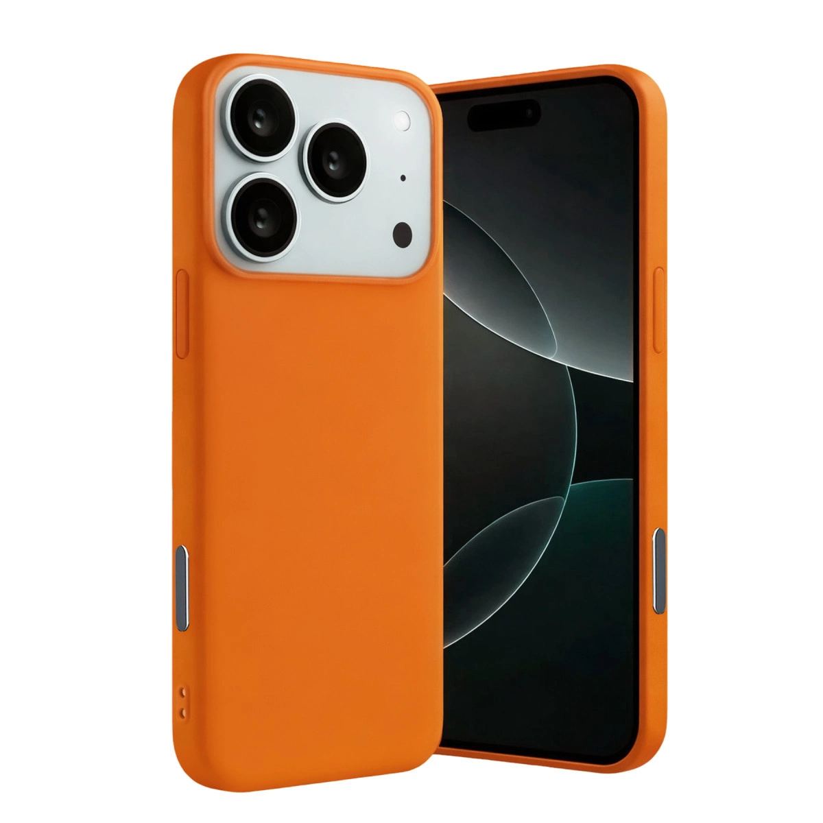 Apple İphone 17 Pro Nano İçi Kadife Silikon - Turuncu