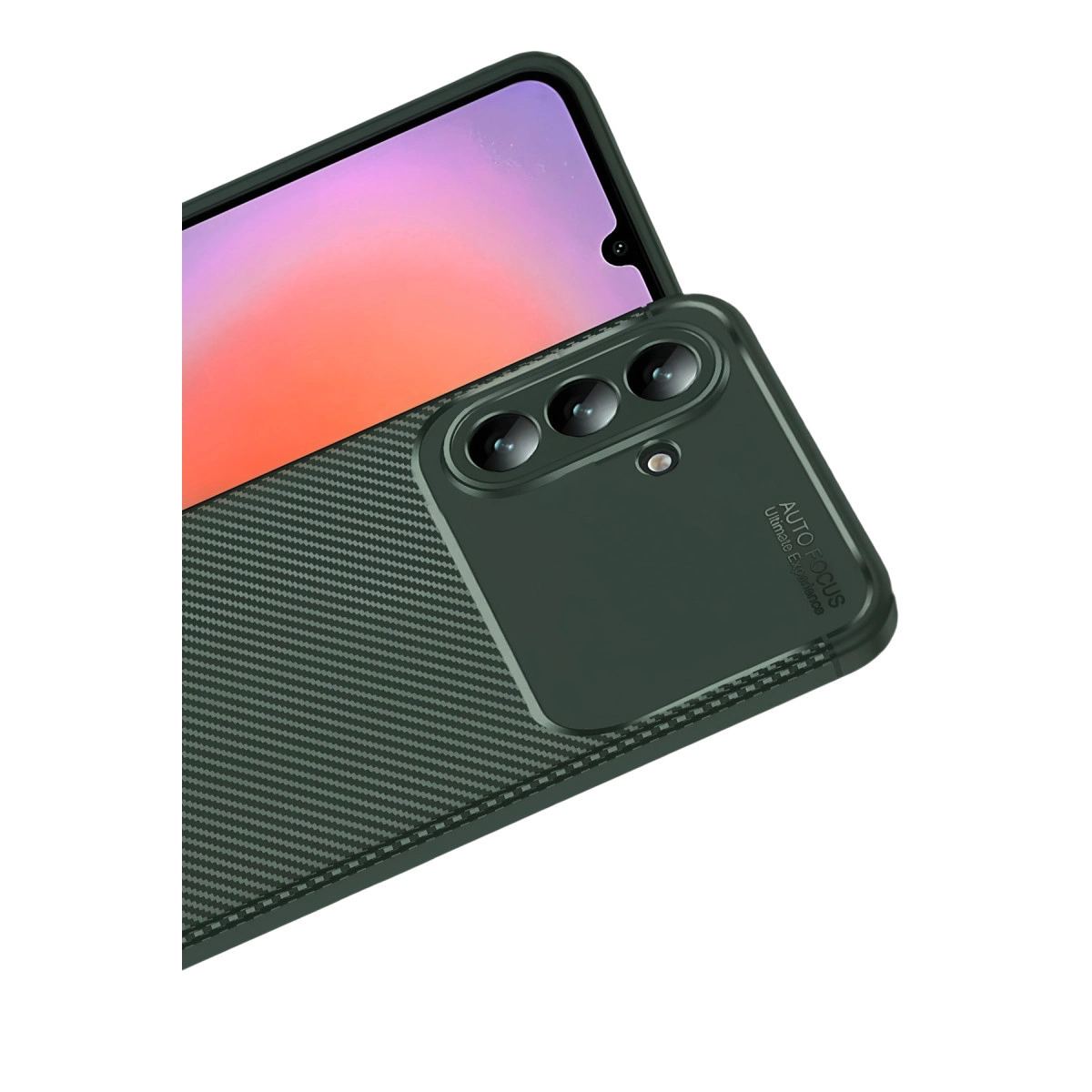 Samsung Galaxy S26 Plus Auto Focus Karbon Kapak - Koyu Yeşil