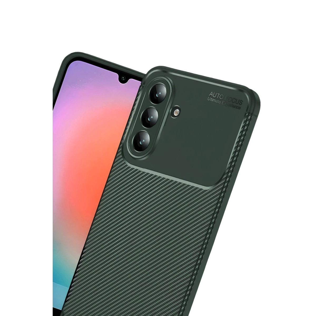 Samsung Galaxy A37 5g Auto Focus Karbon Kapak - Koyu Yeşil