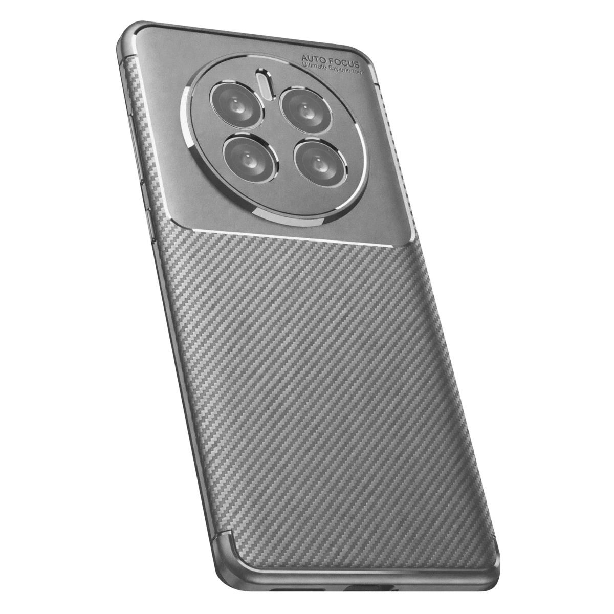 Realme 12 Pro Plus Kılıf Auto Focus Karbon Kapak - Gri