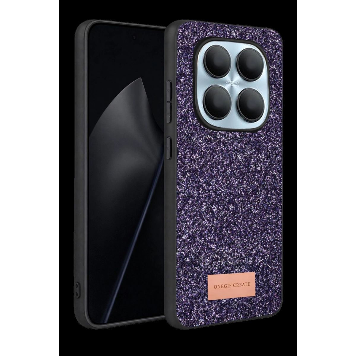 Onegif Xiaomi Redmi Note 15 Pro 4g Bright Simli Kapak - Derin Mor
