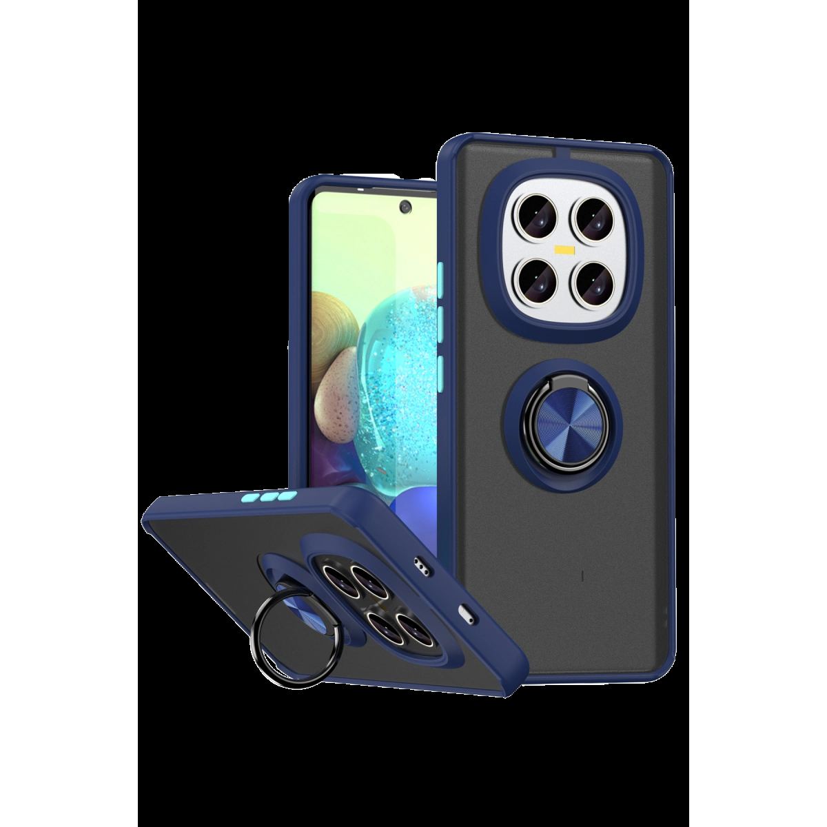 Xiaomi Redmi Note 15 4g Montreal Yüzüklü Silikon Kapak - Lacivert