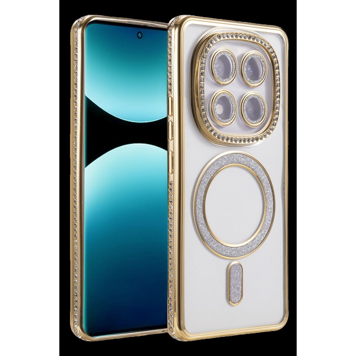 Xiaomi Redmi Note 15 Pro 4g Joke Simli Magneticsafe Kılıf - Gold