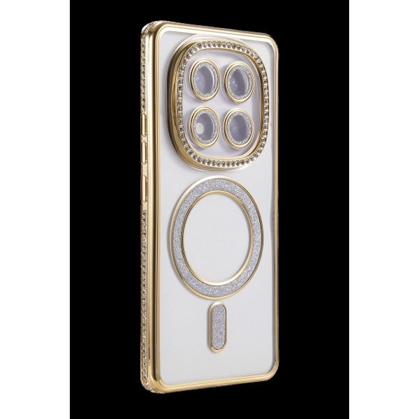 Xiaomi Redmi Note 15 4g Joke Simli Magneticsafe Kılıf - Gold