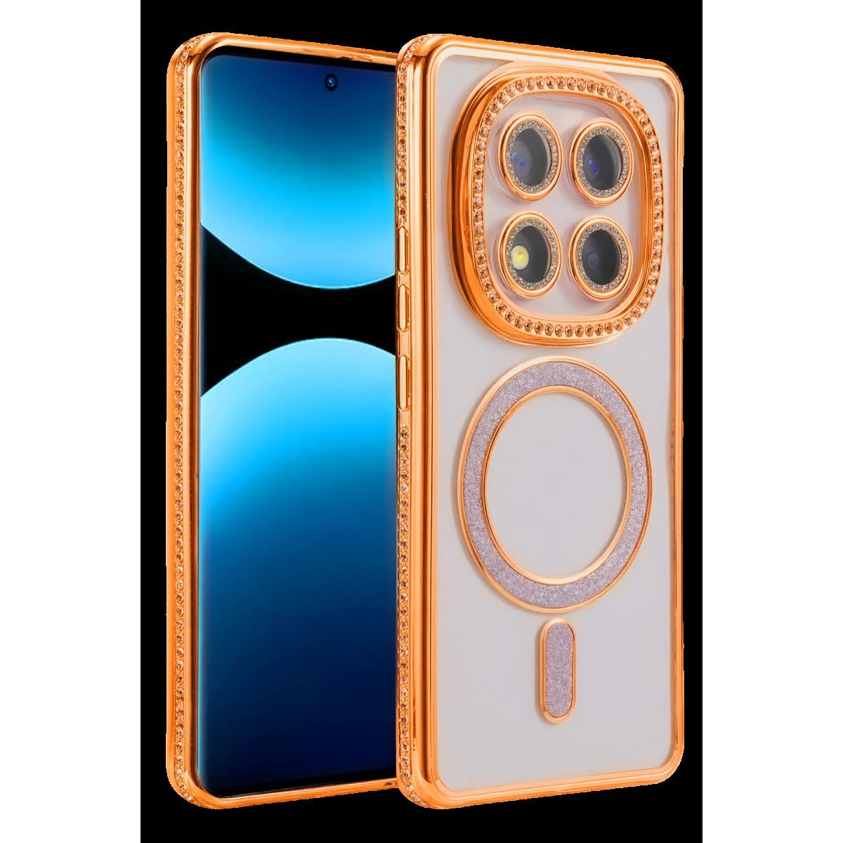 Xiaomi Redmi Note 15 4g Joke Simli Magneticsafe Kılıf - Turuncu