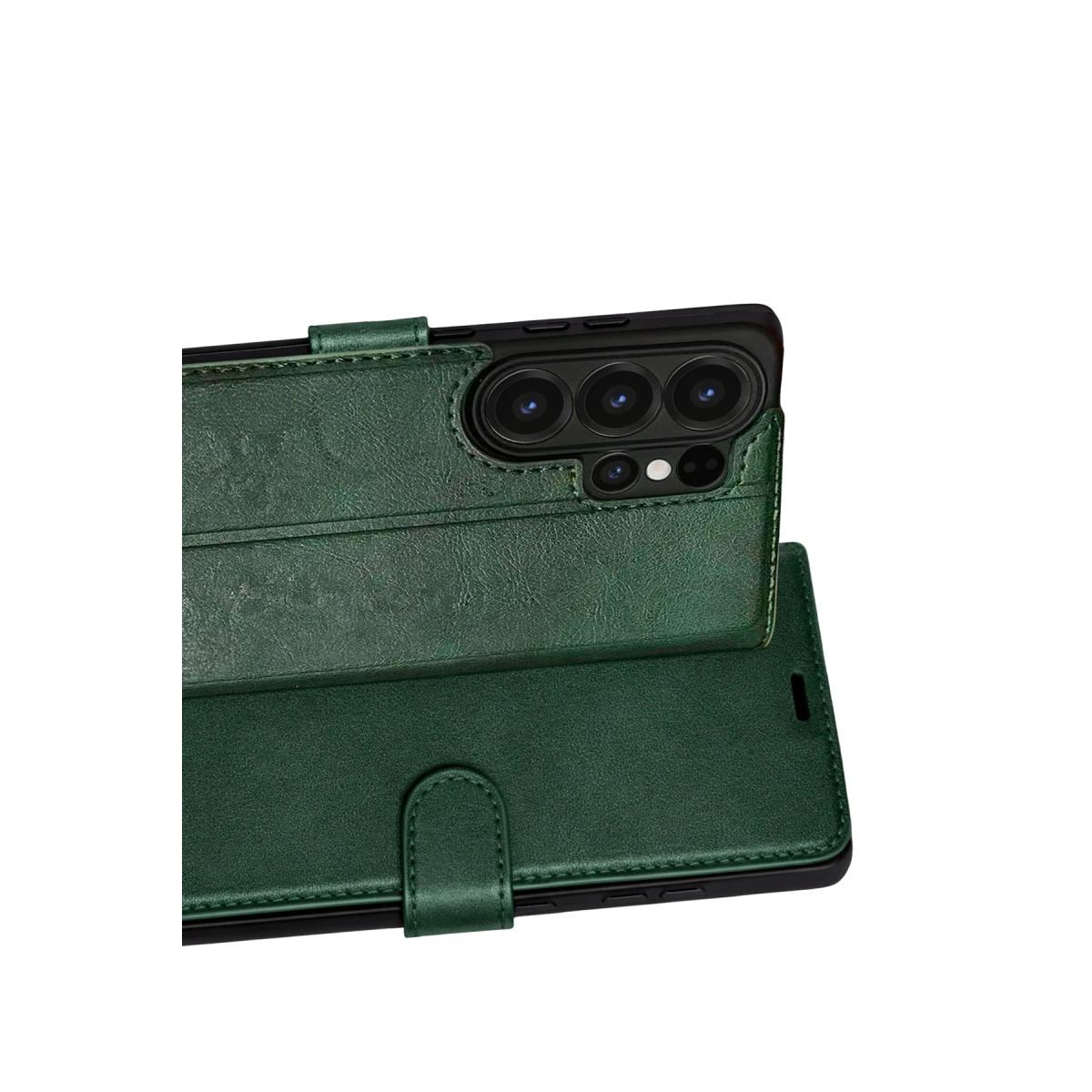 Samsung Galaxy S26 Ultra Trend S Plus Kapaklı Kılıf - Yeşil