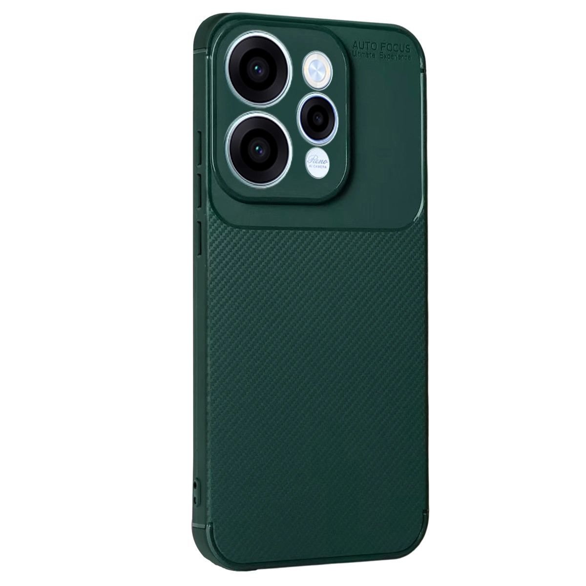 Oppo Reno 15 Auto Focus Karbon Kapak - Koyu Yeşil