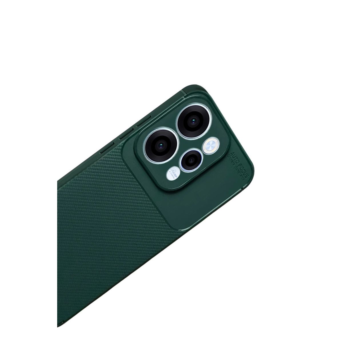 Oppo Reno 15 Auto Focus Karbon Kapak - Koyu Yeşil