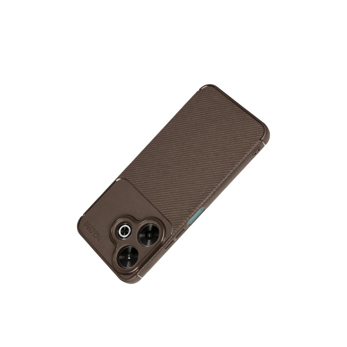 Xiaomi Redmi 13 4g Kılıf Auto Focus Karbon Kapak - Kahverengi