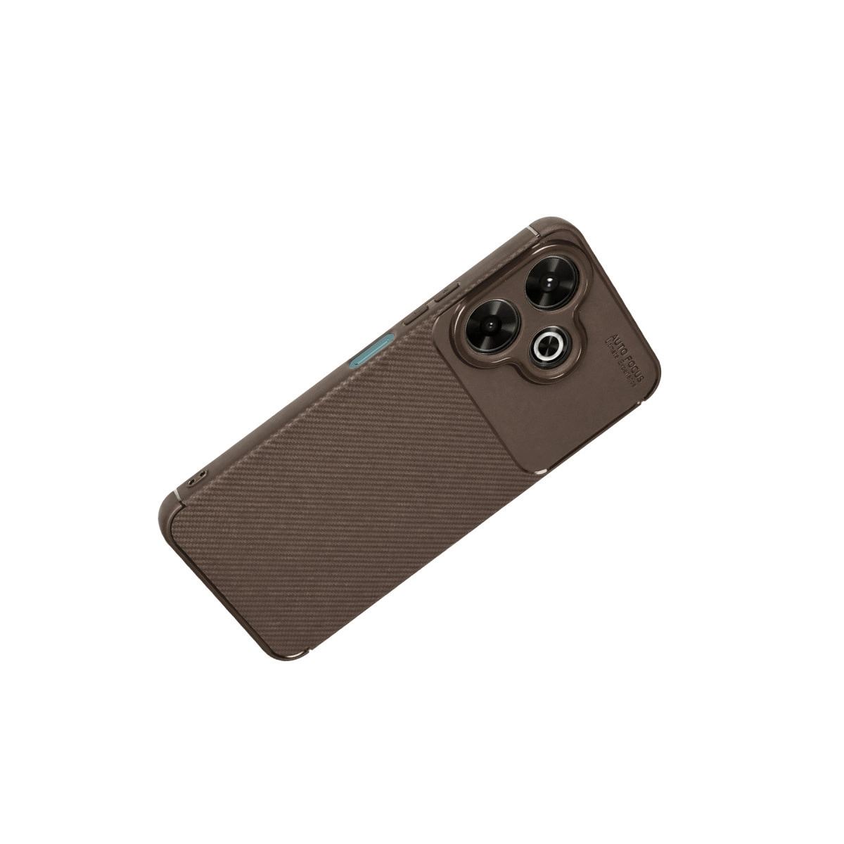 Xiaomi Redmi 13 4g Kılıf Auto Focus Karbon Kapak - Kahverengi