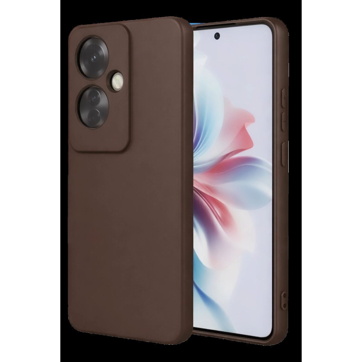 Oppo Reno 11f Kılıf First Silikon - Kahverengi