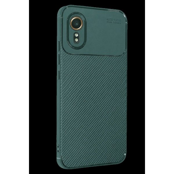 Samsung Galaxy Xcover 7 Kılıf Auto Focus Karbon Kapak - Yeşil