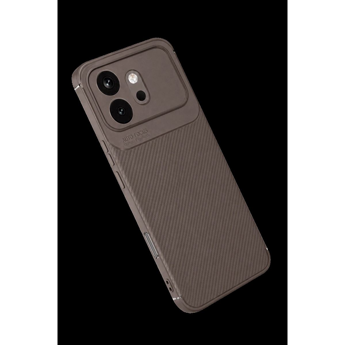 Huawei Honor 600 Auto Focus Karbon Kapak - Gri