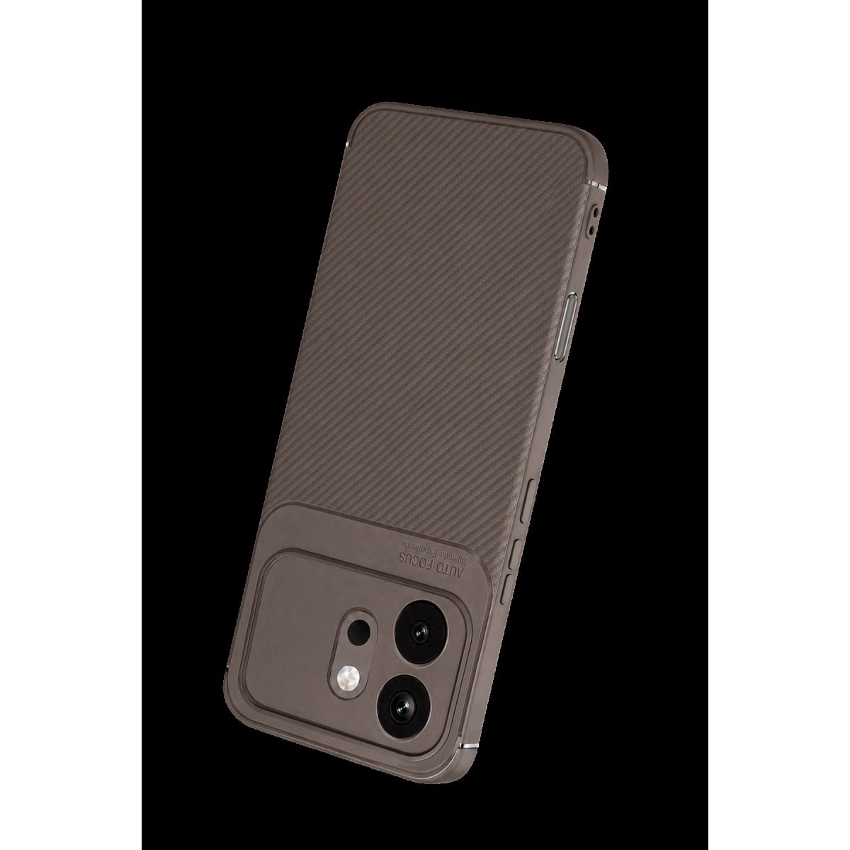 Huawei Honor 600 Auto Focus Karbon Kapak - Gri