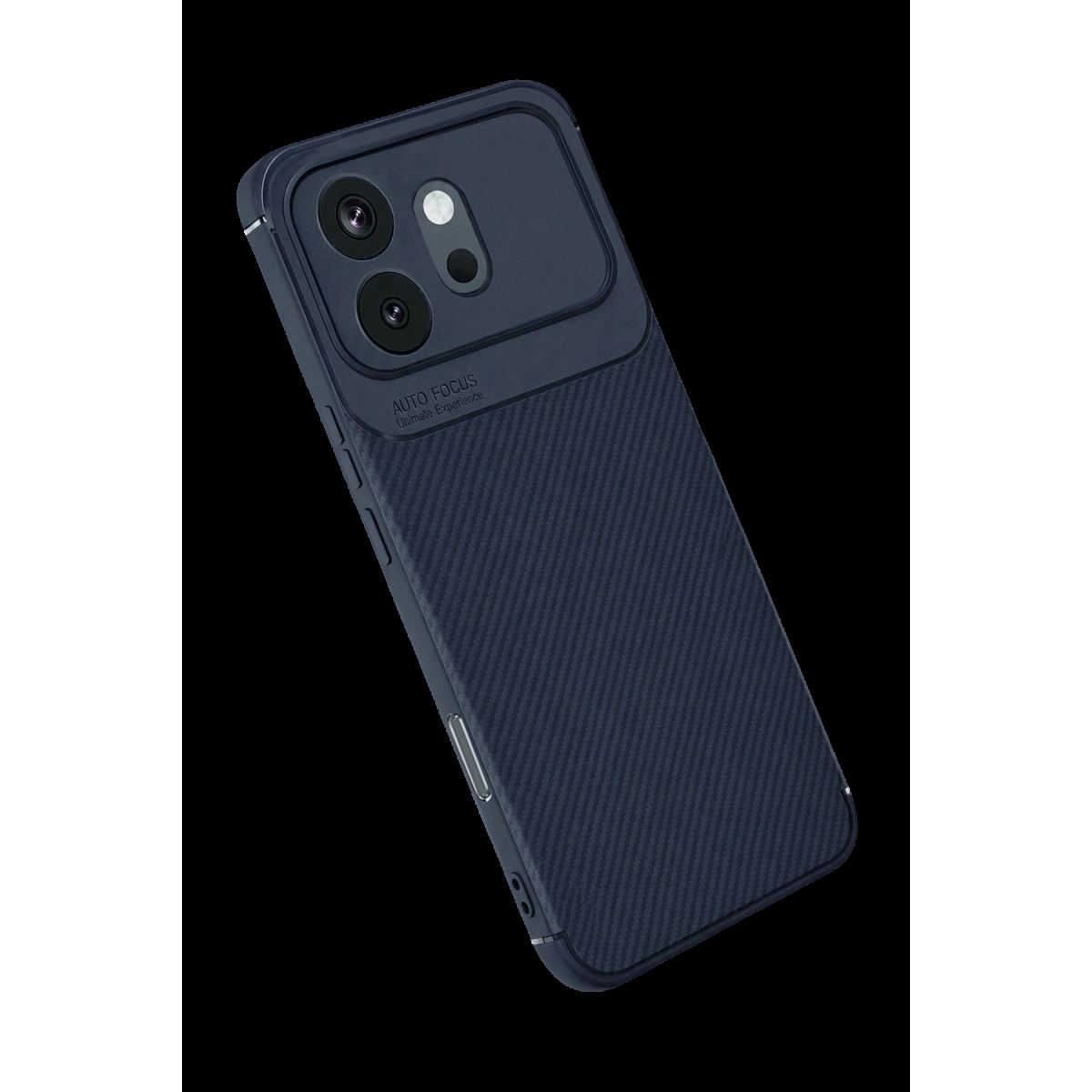 Huawei Honor 600 Auto Focus Karbon Kapak - Lacivert
