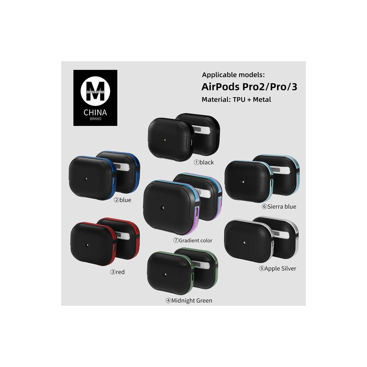 Apple Airpods Pro 2 (2.nesil) Mo-a8 Armor Kılıf - Siyah
