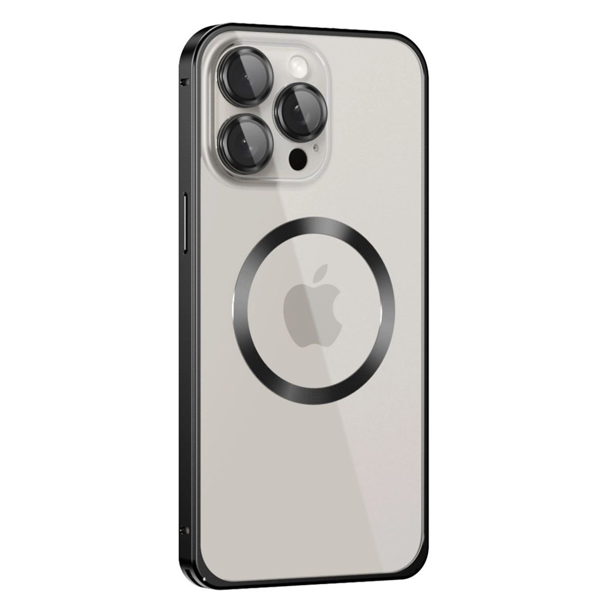 Joko Apple İphone 15 Pro Max Kılıf Metal Bumper Magneticsafe Kapak - Siyah